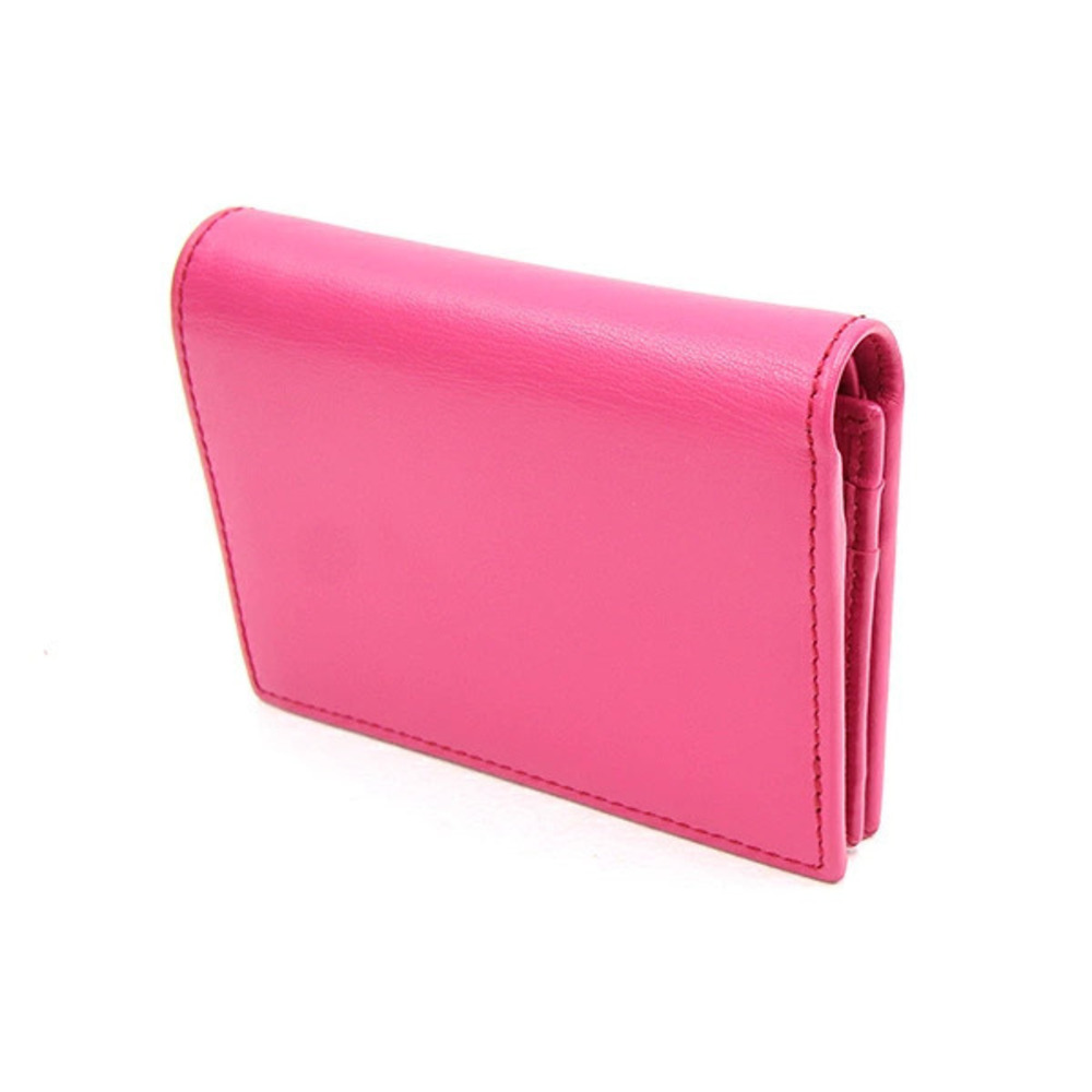Salvatore Ferragamo Bi fold Wallet Pink Leather Compact Salvatore - Picture 2 of 9